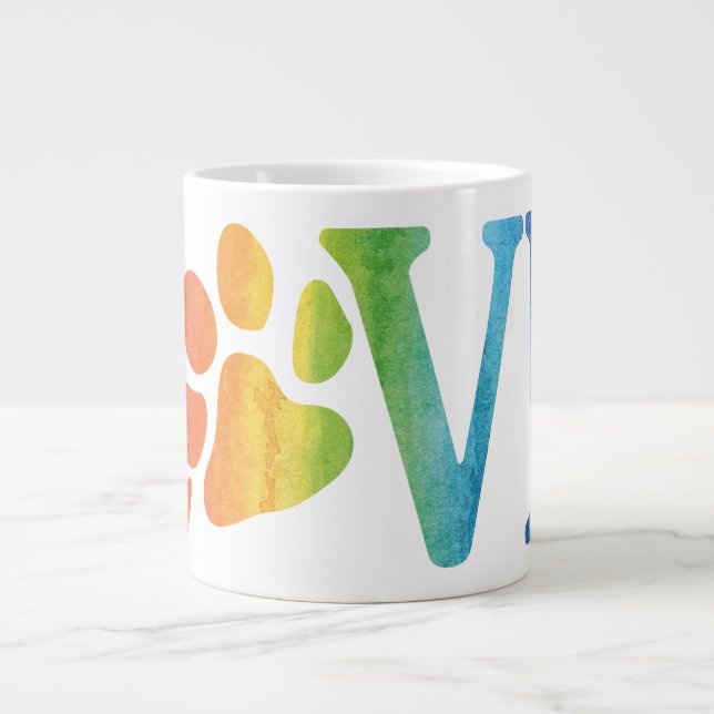 Taza De Café Gigante Pasta de amor arcoiris (Frente)