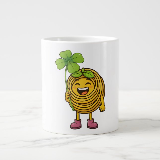 Taza De Café Gigante Pasta Polo – Lucky  with Clover -Shirt (Frente)