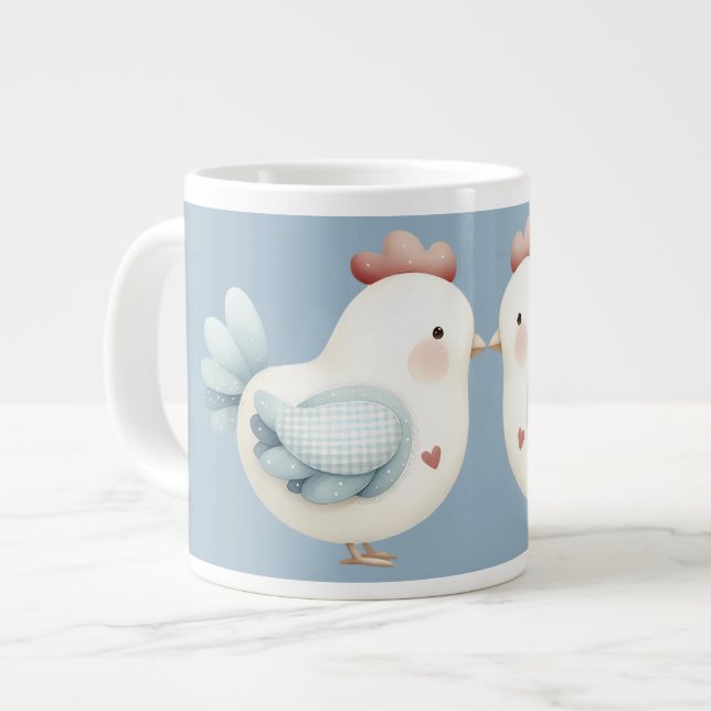 Taza De Café Gigante Pastel Cottagecore Chicken (Izquierda)