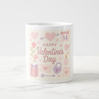 Taza De Café Gigante Pastel Valentine's Day Mug