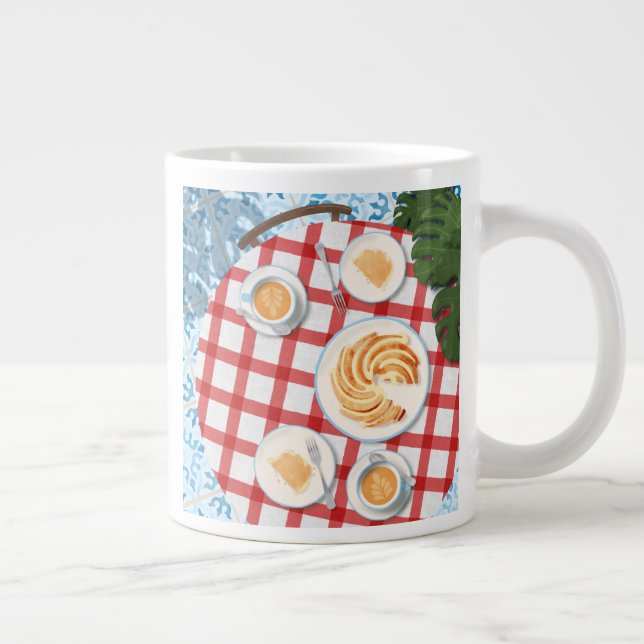 Taza De Café Gigante Pastel y café para dos (Derecha)