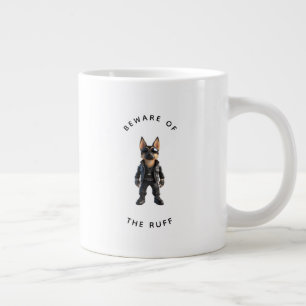 Taza De Café Gigante Pastor Alemán divertido "Cuidado con el Rugido" 