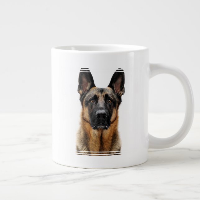 Taza De Café Gigante Pastor alemán sentado (Derecha)