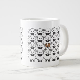 Taza De Café Gigante Pastor australiano en las ovejas