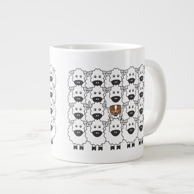Taza De Café Gigante Pastor australiano en las ovejas (Derecha)