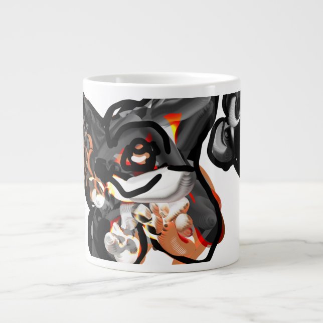 Taza De Café Gigante Pata de lobo en el aire (Frente)