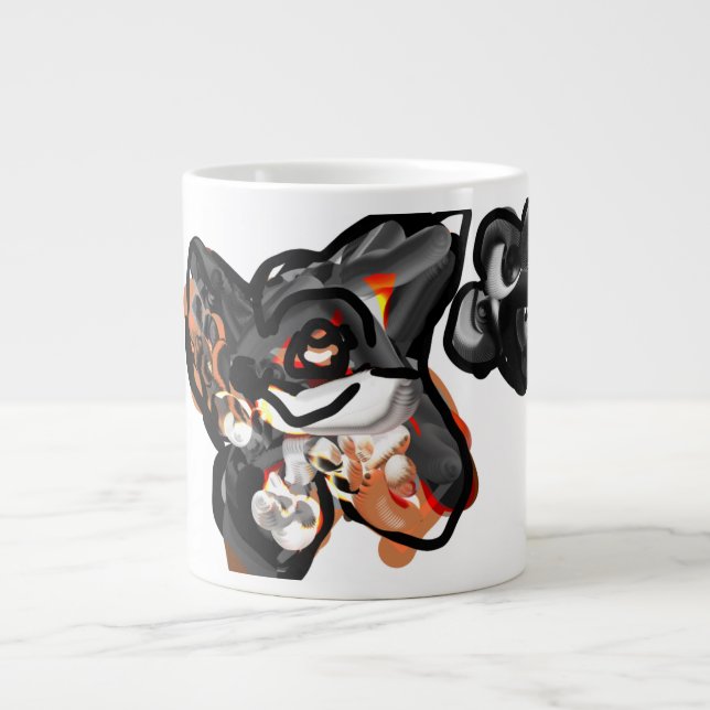 Taza De Café Gigante Pata de lobo en el aire (Frente)