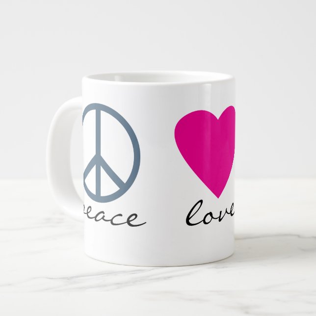 Taza De Café Gigante Patas del amor de la paz (Izquierda)
