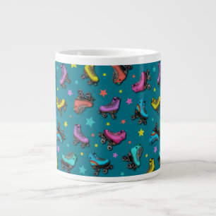 Taza De Café Gigante Patines y Estrellas Retro