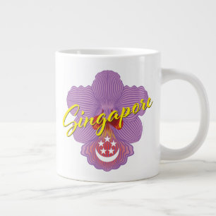 Taza De Café Gigante Patriota de Singapur (Orquídea)