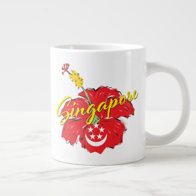 Taza De Café Gigante Patriotas de Singapur (Hibiscus) (Derecha)