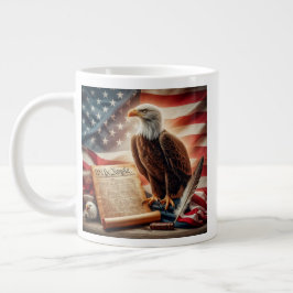 Taza De Café Gigante Patriotismo del águila calva estadounidense