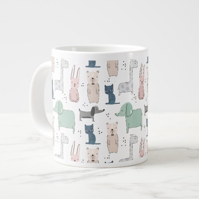 Taza De Café Gigante Patrón animal de bebé de Pastel Cutel (Izquierda)