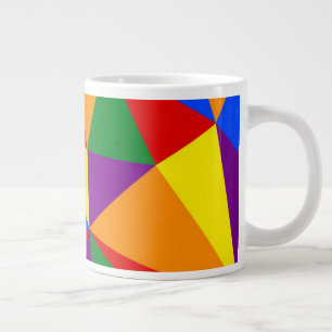 Taza De Café Gigante Patrón arco iris de polígono