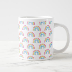 Taza De Café Gigante Patrón arcoiris pastel