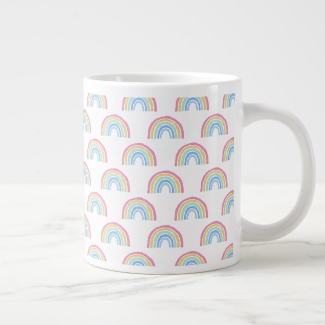 Taza De Café Gigante Patrón arcoiris pastel (Derecha)