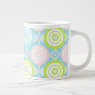 Taza De Café Gigante Patrón Baby Boho con Círculos