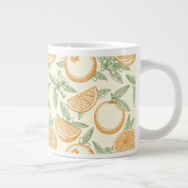 Taza De Café Gigante Patrón clásico de fruta Naranja (Derecha)