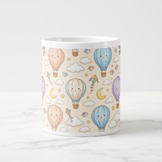 Taza De Café Gigante Patrón continuo de globo aerostático Kawaii lindo