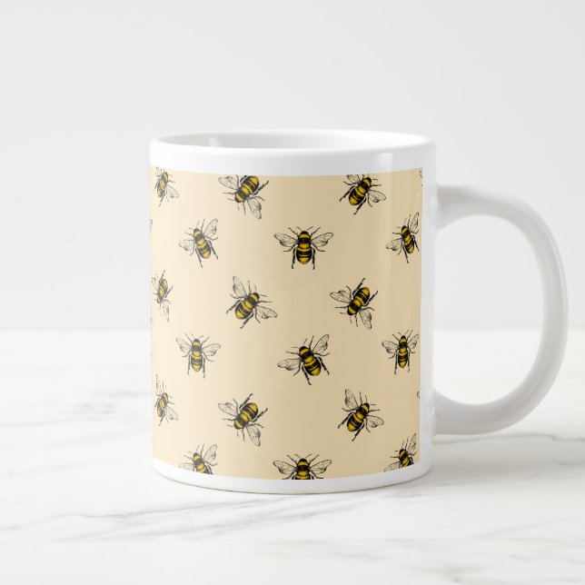 Taza De Café Gigante Patrón de abejas reina (Derecha)