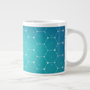 Taza De Café Gigante Patrón de ADN Verde azulado azul