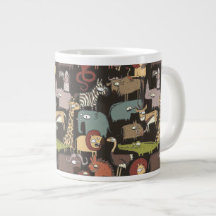 Taza De Café Gigante Patrón de animales africanos