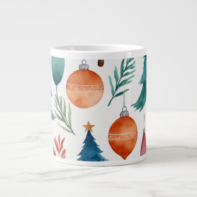 Taza De Café Gigante Patrón de árbol de Navidad (Frente)