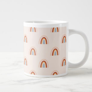 Taza De Café Gigante Patrón de arco iris de Doodle suave