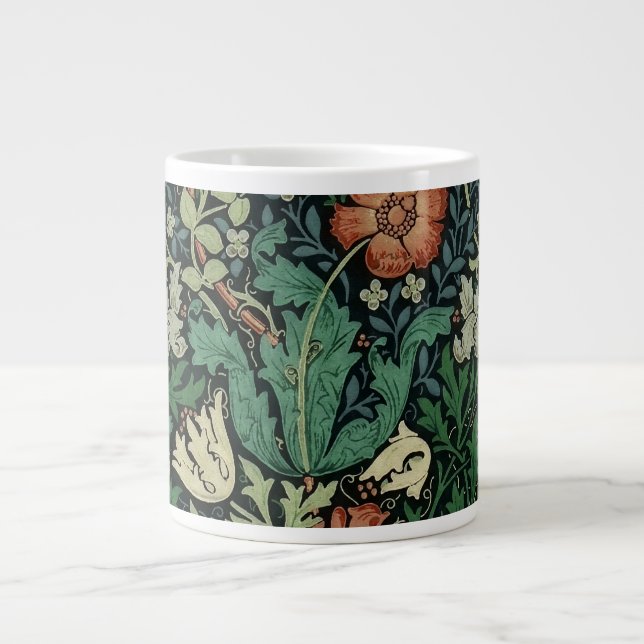 Taza De Café Gigante Patrón de Art Nouveau floral William Morris Compto (Frente)