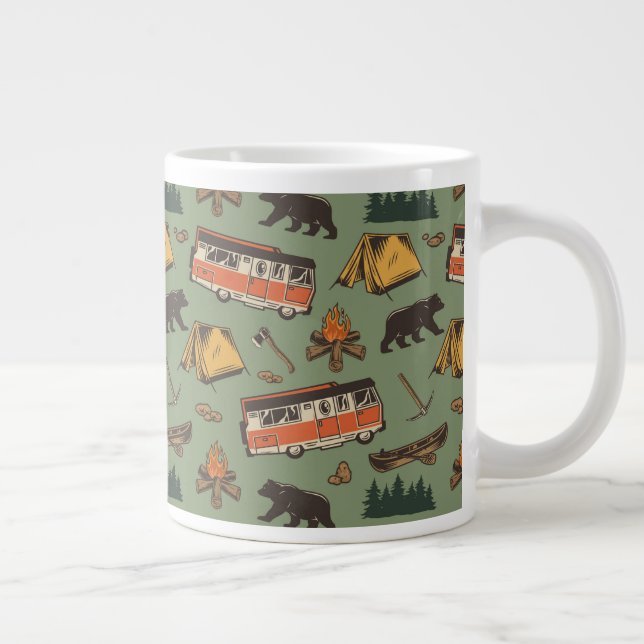 Taza De Café Gigante Patrón de aventuras de los Campamentos Domésticos (Derecha)