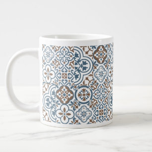 Taza De Café Gigante patrón de azulejos marroquíes mediterráneos