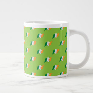 Taza De Café Gigante Patrón de bandera irlandesa