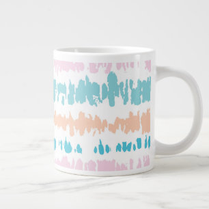 Taza De Café Gigante Patrón de Batik Pastel
