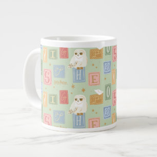 Taza De Café Gigante Patrón de bloque de letras de Hedwig Post