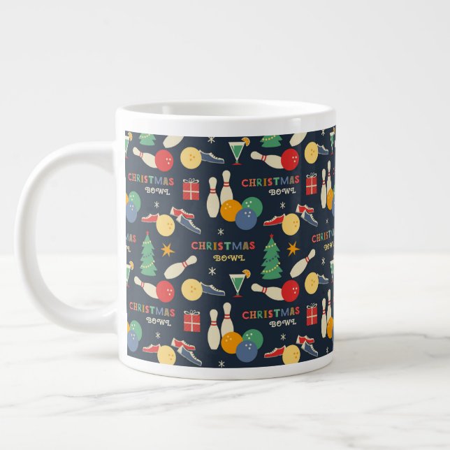Taza De Café Gigante Patrón de bolos de Navidades retro (Izquierda)