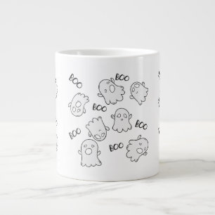 Taza De Café Gigante Patrón de boo fantasma de Halloween