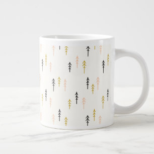 Taza De Café Gigante Patrón de bosque de árbol de Navidad