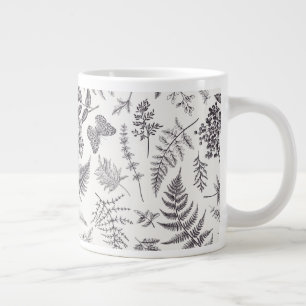 Taza De Café Gigante Patrón de botánica y mariposa de época