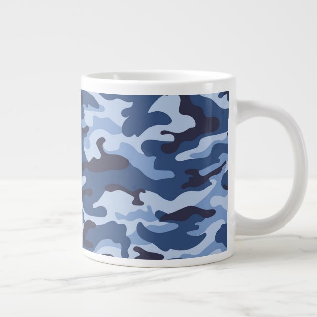 Taza De Café Gigante Patrón de camuflaje azul oscuro (Derecha)