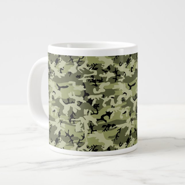 Taza De Café Gigante Patrón de camuflaje, patrón militar, camo, ejércit (Izquierda)