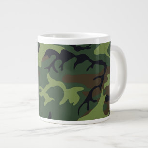 Taza De Café Gigante Patrón de camuflaje verde clásico