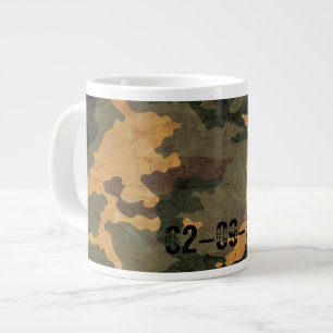 Taza De Café Gigante patrón de camuflaje verde vintage 2020