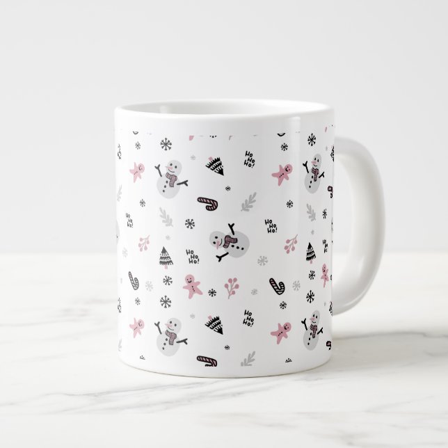 Taza De Café Gigante Patrón de Candy Cane de Snowman (Derecha)