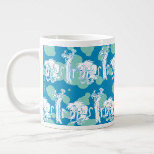 Taza De Café Gigante Patrón de caracteres azul de comadreja y baboon
