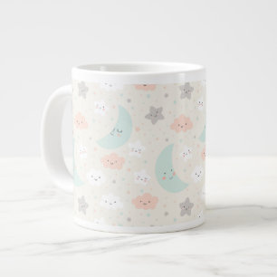 Taza De Café Gigante Patrón de cielo dulce sonriente Pastel