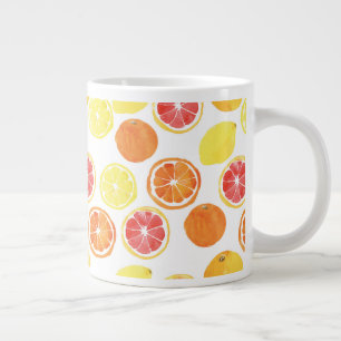 Taza De Café Gigante Patrón de cítricos de color agua