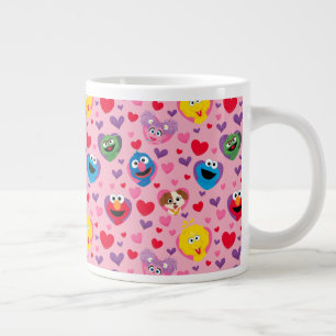 Taza De Café Gigante Patrón de corazones de San Valentín de Plaza Sésam