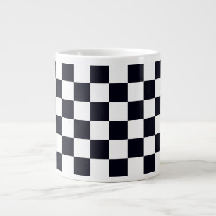 Taza De Café Gigante Patrón de cuadros negros y blancos