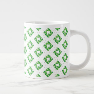 Taza De Café Gigante Patrón de dientes verde