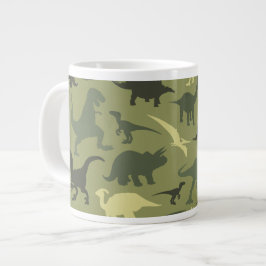 Taza De Café Gigante Patrón de dinosaurios, silueta de dinosaurios, din
